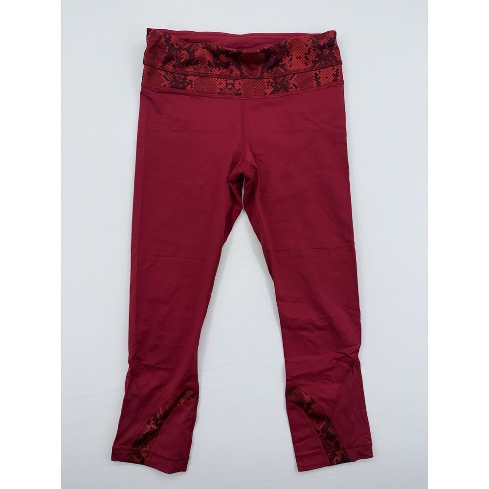 Lululemon 4 Run Inspire Crops II Bumble Berry Ziggy Snake Bordeaux Drama